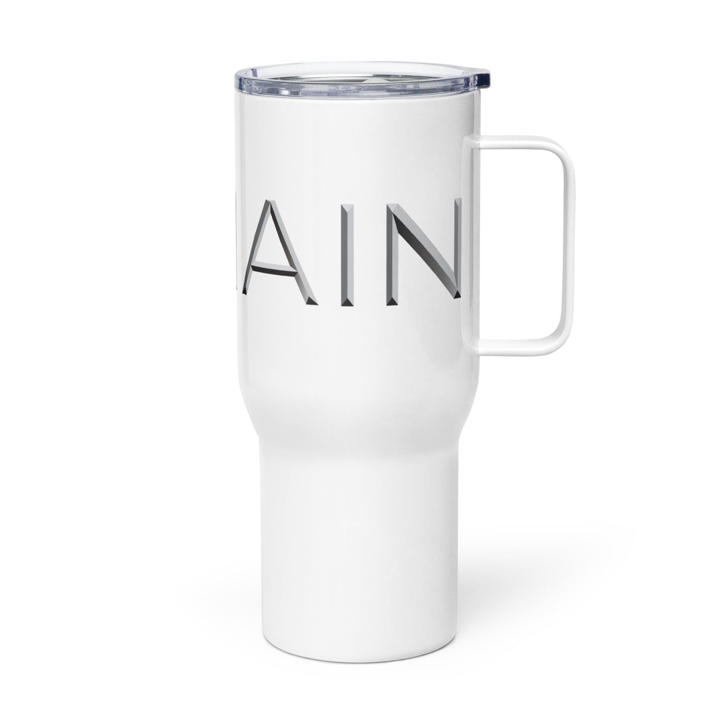 Travel mug with a handle